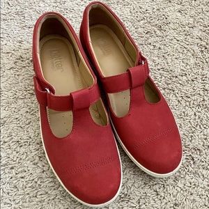 Hotter Comfort Women’s Red Leather Shoes Size 9,5